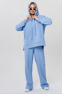 Костюм двойка женский К231 футер 3-х нитка петля (последний размер) голубой 50