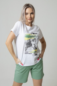 Костюм двойка женский К226 кулирка+футер с лайкрой (последний размер) оливковый 48,50