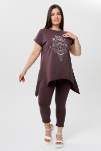 Костюм двойка женский К236 кулирка с лайкрой (последний размер) шоколадный 58,62