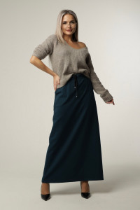 Юбка женская Ю11 (100 см) футер с лайкрой (последний размер) темный петроль 48