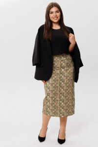 Юбка женская Ю17 (74 см) футер с лайкрой (последний размер) зеленый 52