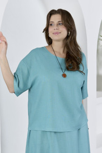 Блузка женская "Камео-4" плательная ткань (р-ры: 48-58) бирюзовый