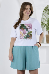 Шорты женские "Камео-3" плательная ткань (р-ры: 48-58) бирюзовый