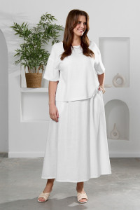 Юбка женская "Камео-5" плательная ткань (р-ры: 48-58) белый