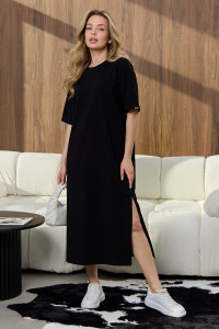 Платье-туника женское "Инта" кулирка с лайкрой (р-ры: 44-62) черный