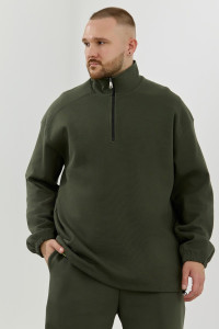 Толстовка мужская "Интер-1" интерлок-пике (р-ры: 48-58) хаки