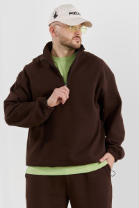 Толстовка мужская "Интер-1" интерлок-пике (р-ры: 48-58) коричневый