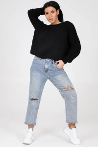 Джемпер женский "Вэнди" вязаный трикотаж (р-ры: 42-44) черный