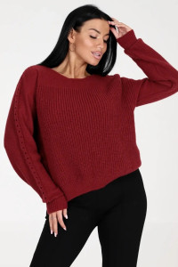 Джемпер женский "Вэнди" вязаный трикотаж (р-ры: 42-44) бордовый