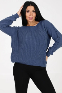 Джемпер женский "Вэнди" вязаный трикотаж (р-ры: 42-44) темно-синий