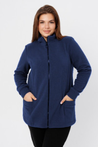 Толстовка женская ТЖ37 флис (последний размер) темно-синий 62,66