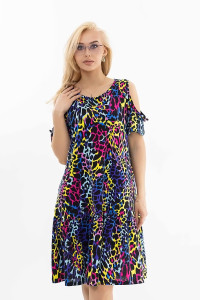 Платье женское 2018 кулирка (последний размер) фиолетовый-синий 48