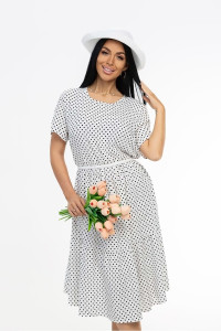 Платье женское 1890/8 штапель (последний размер) белый-черный 48,50,52,54,58,60