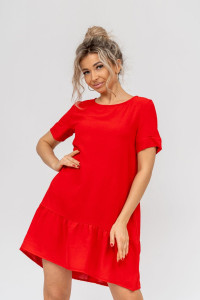 Платье женское 1425/9 жатка кантри (последний размер) красный 52