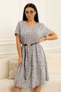 Платье женское 1890/12 штапель (последний размер) сиреневый-серый 48