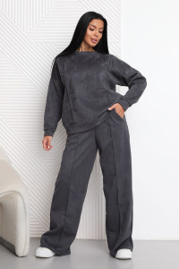 Костюм двойка женский 2125/2 замша (последний размер) темно-серый 54