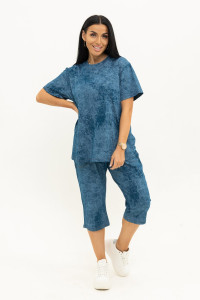 Костюм двойка женский 2047 кулирка (последний размер) синий 54