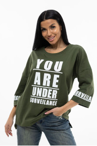 Туника женская 1969/2 кулирка (последний размер) хаки 54