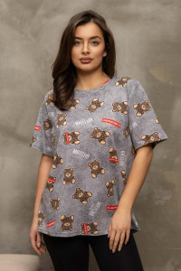 Футболка женская 1904/3 кулирка (последний размер) серый 52