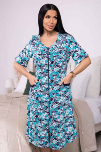 Халат женский 2087 кулирка (последний размер) ментол 50