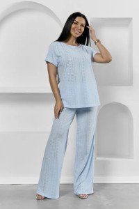 Пижама женская "Белла" 1324-16 полиэстер с лайкрой (р-ры: 42-56) небесный