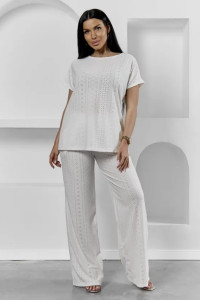 Пижама женская "Белла" 1324-15 полиэстер с лайкрой (р-ры: 42-56) молочный