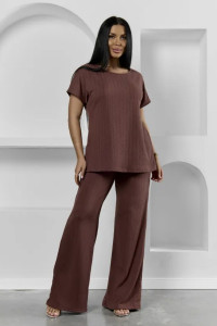 Пижама женская "Белла" 1324-14 полиэстер с лайкрой (р-ры: 42-56) коричневый
