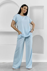 Пижама женская "Белла" 1324-11 полиэстер с лайкрой (р-ры: 42-56) голубой