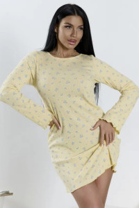 Платье-сорочка женское "Таня" 1402-2 кашкорсе (р-ры: 42-56) желтый