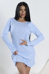 Платье-сорочка женское "Таня" 1402-1 кашкорсе (р-ры: 42-56) голубой