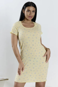Сорочка женская "Тики" 1403-2 кашкорсе (р-ры: 46-60) желтый