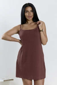 Сорочка женская "Жаная" 1400-5 трикотаж (р-ры: 42-52) коричневый