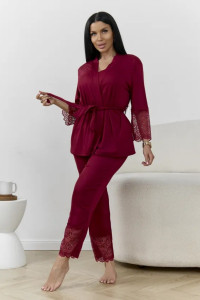 Пижама тройка женская "Ирина 3" 1262-4 вискоза (р-ры: 44-58) бордо