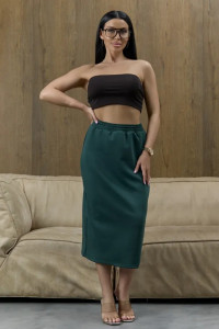 Юбка женская "Мила 2" 1242-4 полиэстер с лайкрой (р-ры: 42-56) зеленый