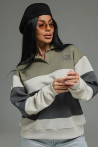 Свитшот женский "Тринити" трикотаж диагональ (р-ры: 48-62) оливковый