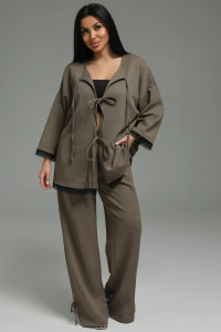 Костюм двойка женский "Купава" трикотаж вафля (р-ры: 46-60) хаки