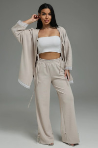 Костюм двойка женский "Купава" трикотаж вафля (р-ры: 46-60) бежевый
