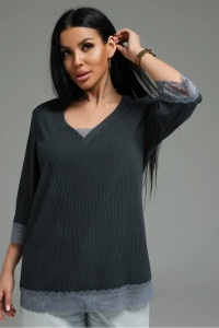 Футболка женская "Богемия" кашемир лапша (р-ры: 48-58) графит