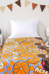 Пододеяльник классический поплин "Чебурашка Апельсиновый переполох"