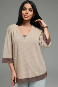 Футболка женская "Богемия" кашемир лапша (р-ры: 48-58) бежевый