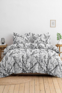 Постельное белье поплин стандарт на резинке "Иллирия" ч/б