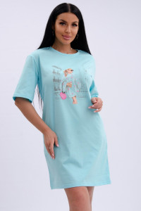 Туника женская "Эмили 2" кулирка (р-ры: 44-54) голубой