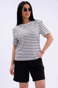 Костюм двойка женский "Океан 4" кулирка-футер (р-ры: 46-60) черный