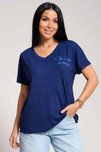 Футболка женская "Оксана" вискоза (р-ры: 48-66) синий