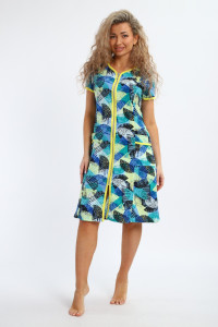 Халат женский "Юлия" Х1 кулирка (р-ры: 46-60) голубой