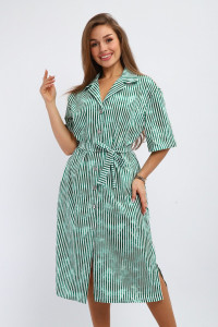 Платье-рубашка женское №260.1 кулирка (р-ры: 48-58) зеленый
