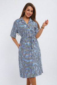 Платье-рубашка женское №260 кулирка (р-ры: 48-58) синий