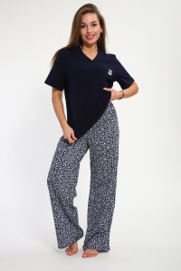 Костюм двойка женский №254 кулирка (р-ры: 46-56) синий