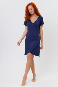 Халат женский №2278/1 вискоза (р-ры: 44-52) синий