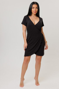 Халат женский №2278 вискоза (р-ры: 44-52) черный